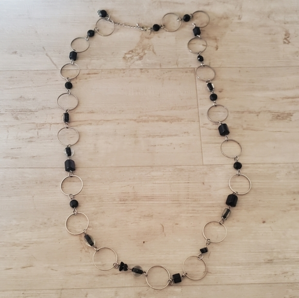 Lia Sophia Long‎ 40" Silver Necklace